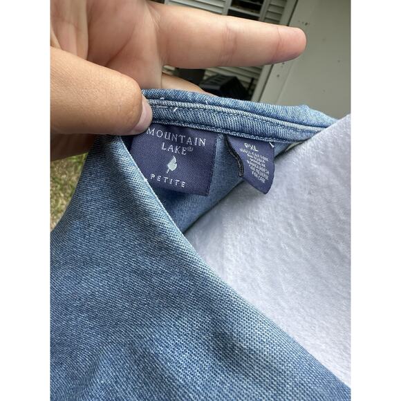 Vintage Mountain Lake PXL Denim Maxi Sailor Dress Embroidered Anchor And Stars - Picture 6 of 6